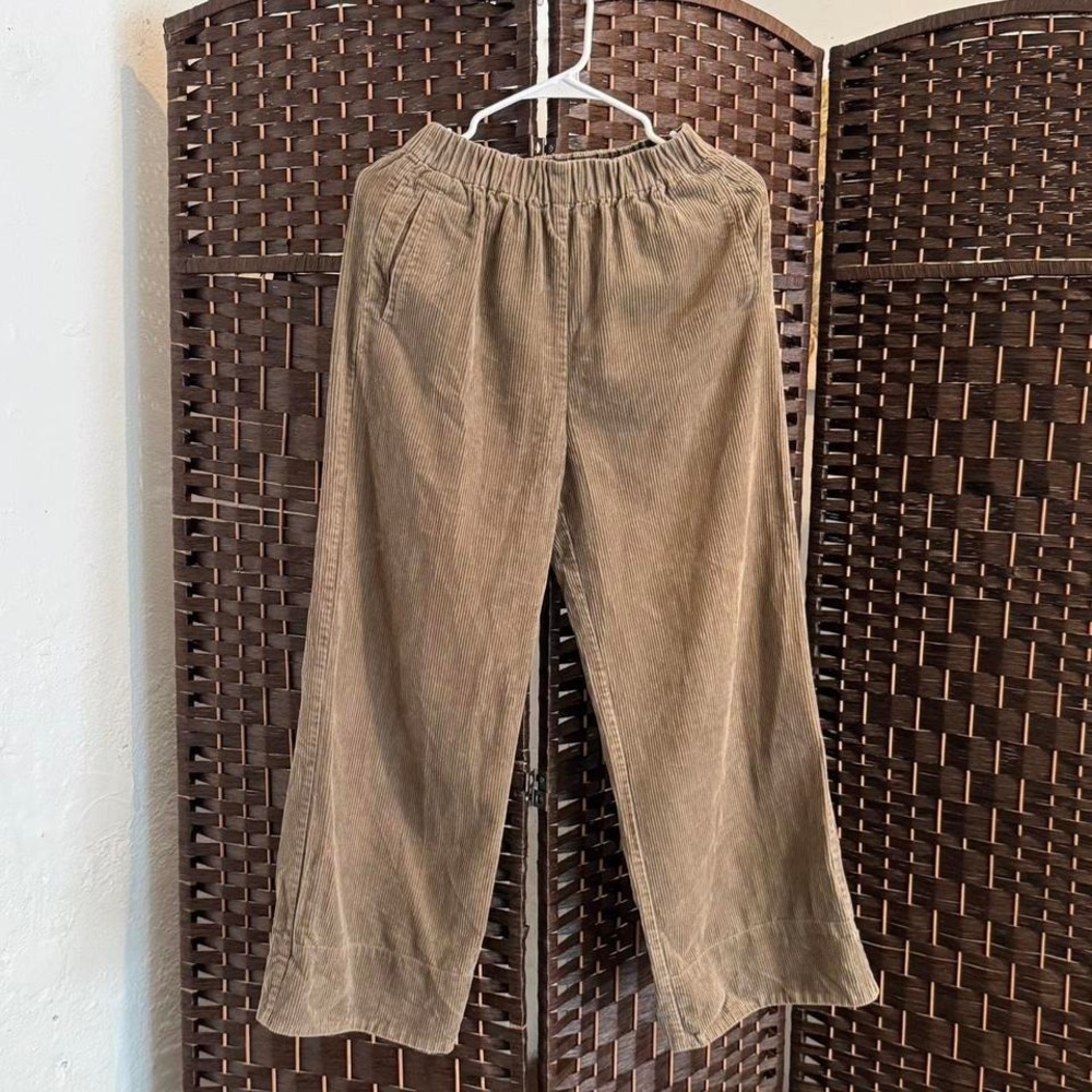Wooden Ships Brown Corduroy Pants with elastic waistband and Pockets